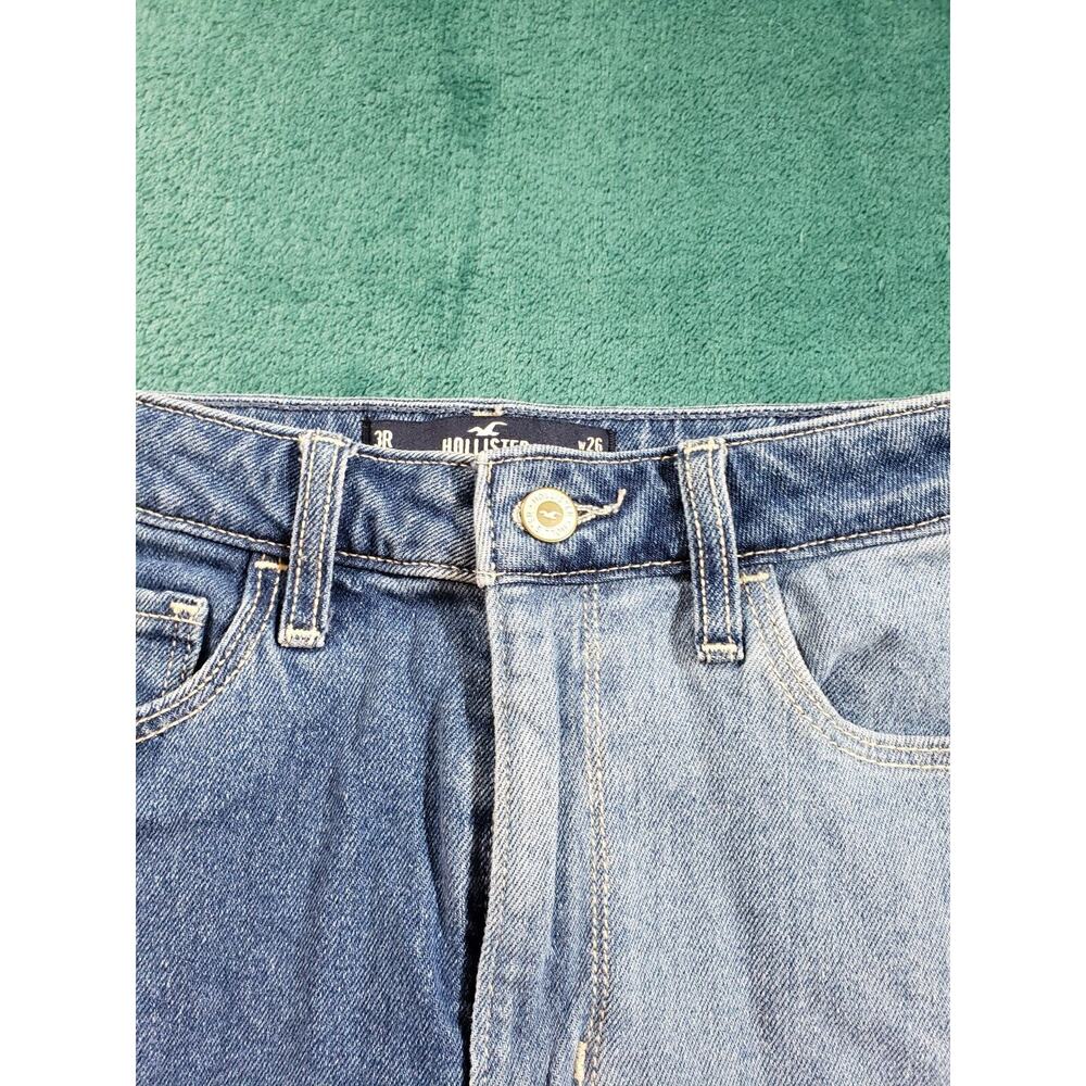Hollister Jeans Sz 3 Womens Blue Denim Pants Ladies Patchwork High Rise Mom - Picture 6 of 13